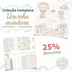 Coleção Ursinha aviadora para festa infnatil