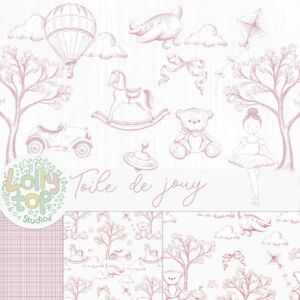 Toile de jouy - Brinquedos - Rosa