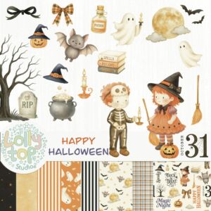 Coleção Halloween ilustrações para Diversos tipos de personalização: festa, cadernos, scrapbooking e também outros produtos que sua criatividade permitir!
