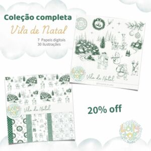 Vila de Natal | Lollytop Studio® – Estilo Toile de Jouy | Coleção completa