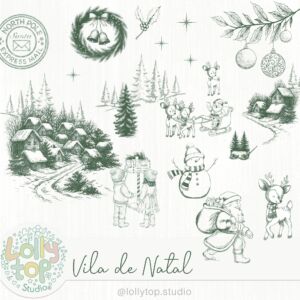 Vila de Natal | Lollytop Studio® – Estilo Toile de Jouy