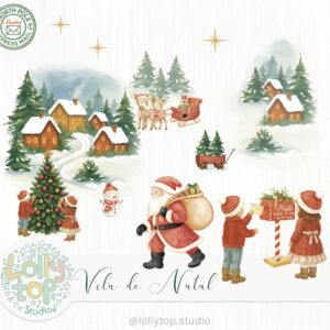 Coleção Vila de Natal - ilustrações em aquarela