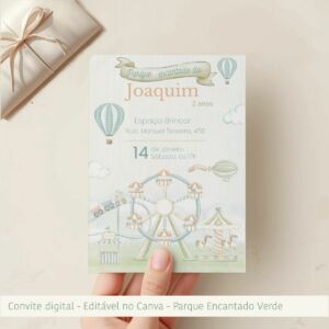 Convite de Aniversário - Parque Encantado Verde