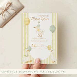 Convite de Aniversário - Margaridas e Gansinhos